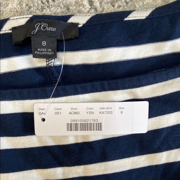 J. Crew Blue and White Sheath Dress Square Neck - Picture 3 of 9